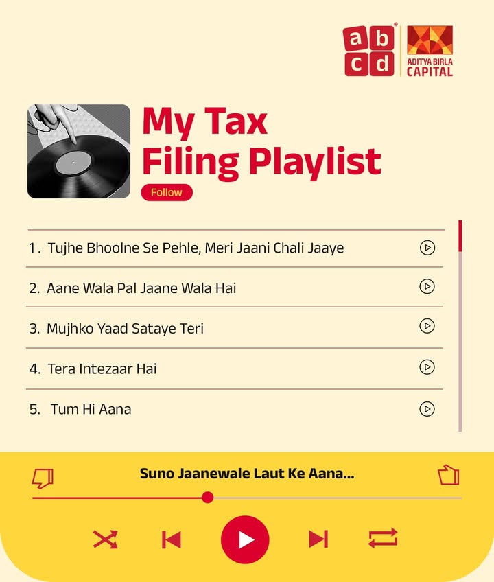 The tax season deserves a soundtrack too Remember, the last date is 15 September File your ITR right now, kyunki kahi...