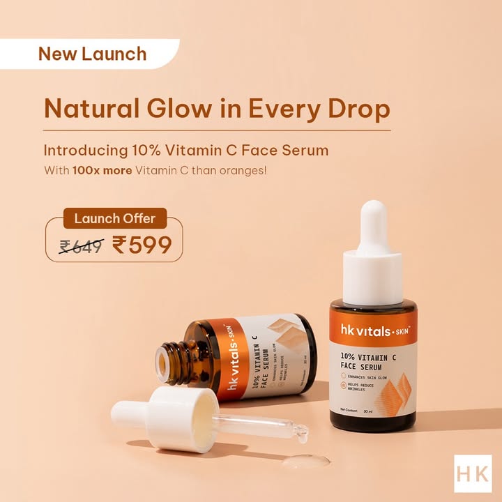  Unlock your glow Meet HK Vitals 10 Vitamin C Face Serum lightweight, fast absorbing powered by natures riches...