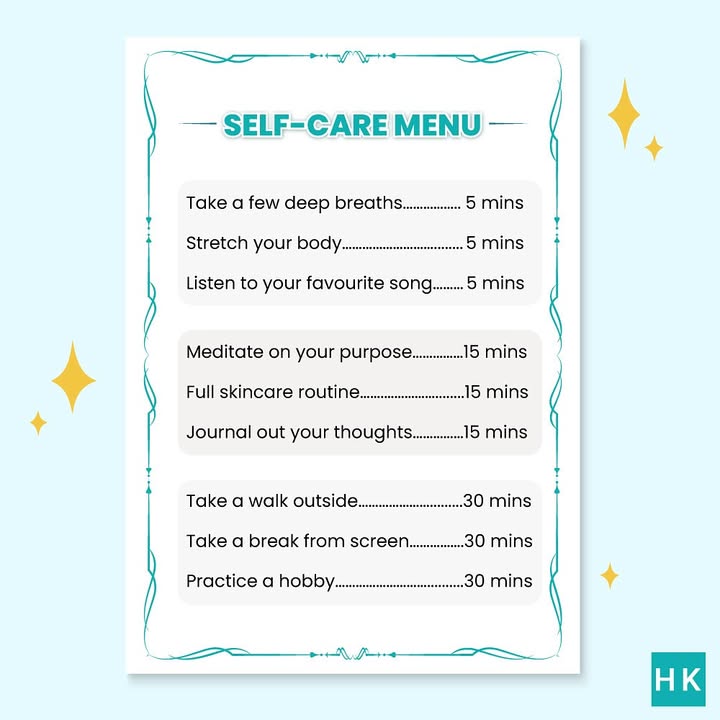  Todays reminder Pick something off the Self Care Menu. Not because youre burnt out