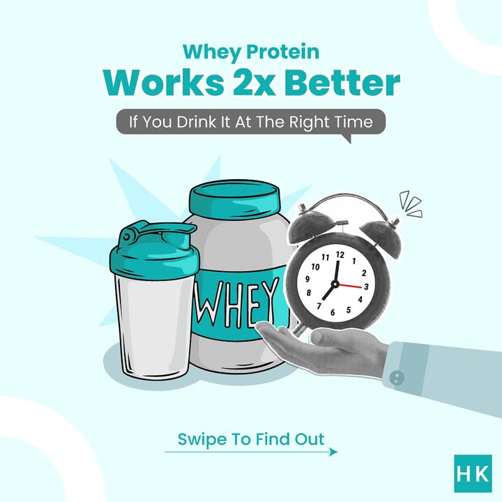 Morning Post Workout Night Swipe to know whens the BEST Time to take Whey . . 
