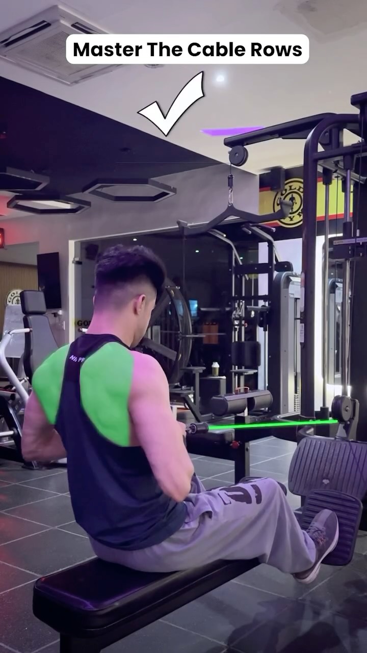 Want a stronger, wider back Perfect your Seated Cable Rows Wrong form Pulling handle to chest shoulders t...