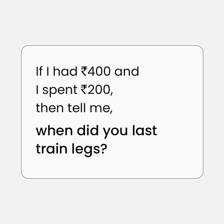 You cant skip this question like you skip leg day . . 