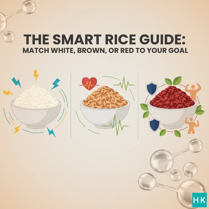  Not all rice is equal Each type supports your body differently White Rice Easy on digestion, quick fuel p...