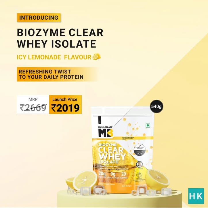 INTRODUCING a refreshing twist to your daily protein Presenting Biozyme Clear Whey Isolate Icy Lemonade Flavour ...