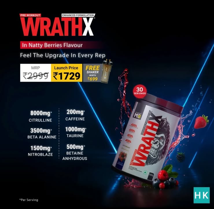 Sweet sip. Brutal sessions. Upgrade your pre with WRATHX Natty Berries