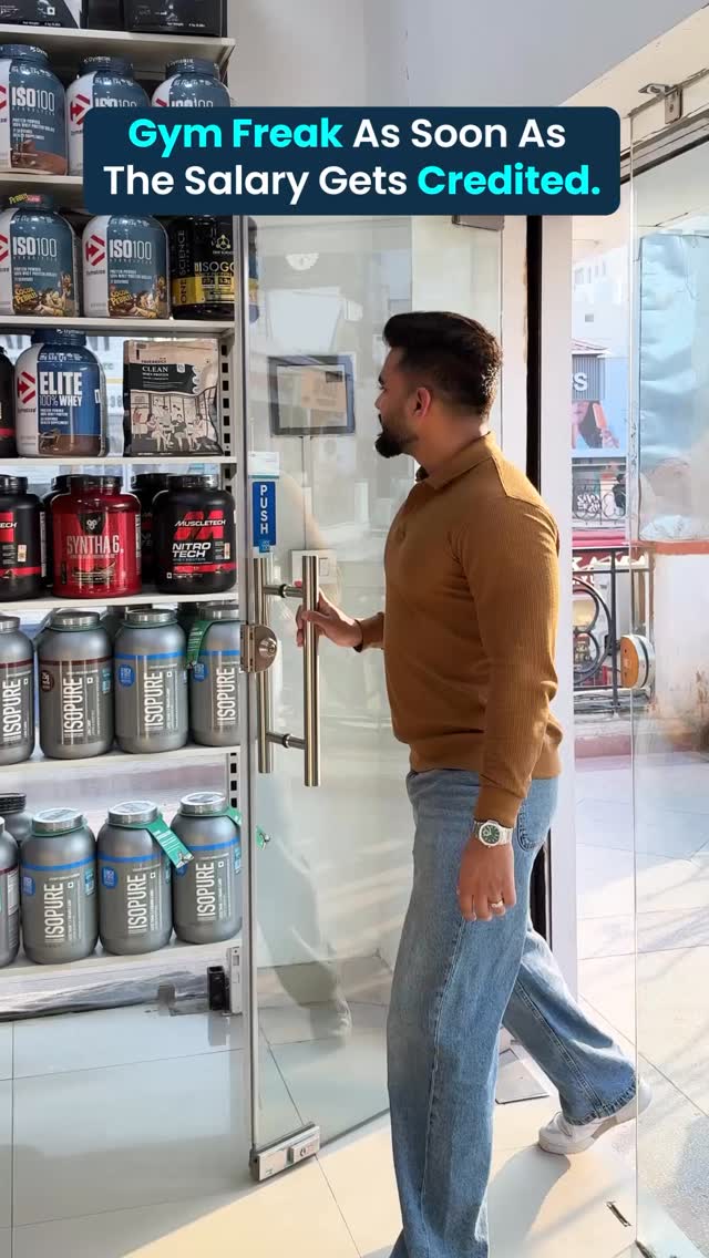 Gym freaks on salary day Ill take the whole shelf. . . . gymrat gymrelatable healthkart gymlover fyp