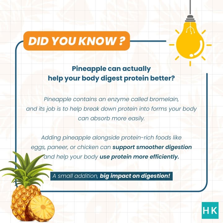 Pineapple Protein Digestion Goals Add it to eggs, paneer, or chicken for smoother protein absorption and a ...
