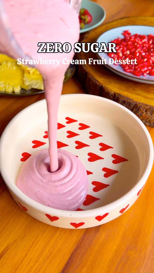  Zero Sugar Strawberry Cream Fruit Dessert A naturally sweet, creamy dessert made with whole ingredients no added suga...