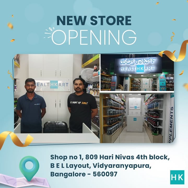  Bangalore, were here HealthKart is now open at Vidyaranyapura