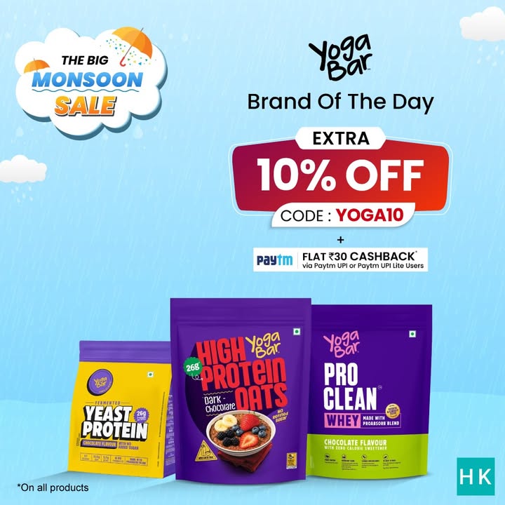  Monsoon cravings Make them healthier Brand of the Day Yoga Bar Get an EXTRA 10 OFF on all Yoga Ba...