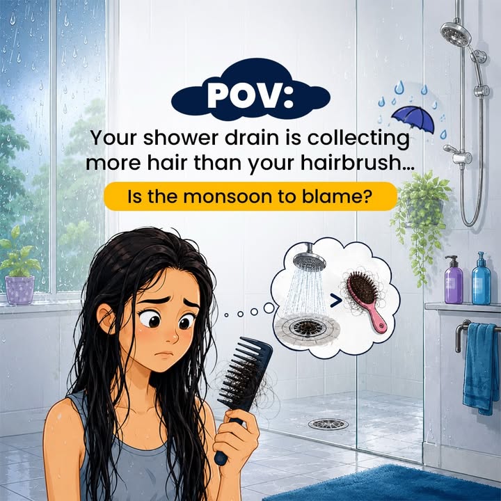  Monsoon might be affecting your hair more than you think. Swipe to know why. . . 