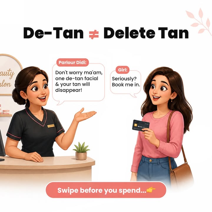Your de tan facial isn t lying... it s just being misunderstood. Swipe to know the difference. . . 