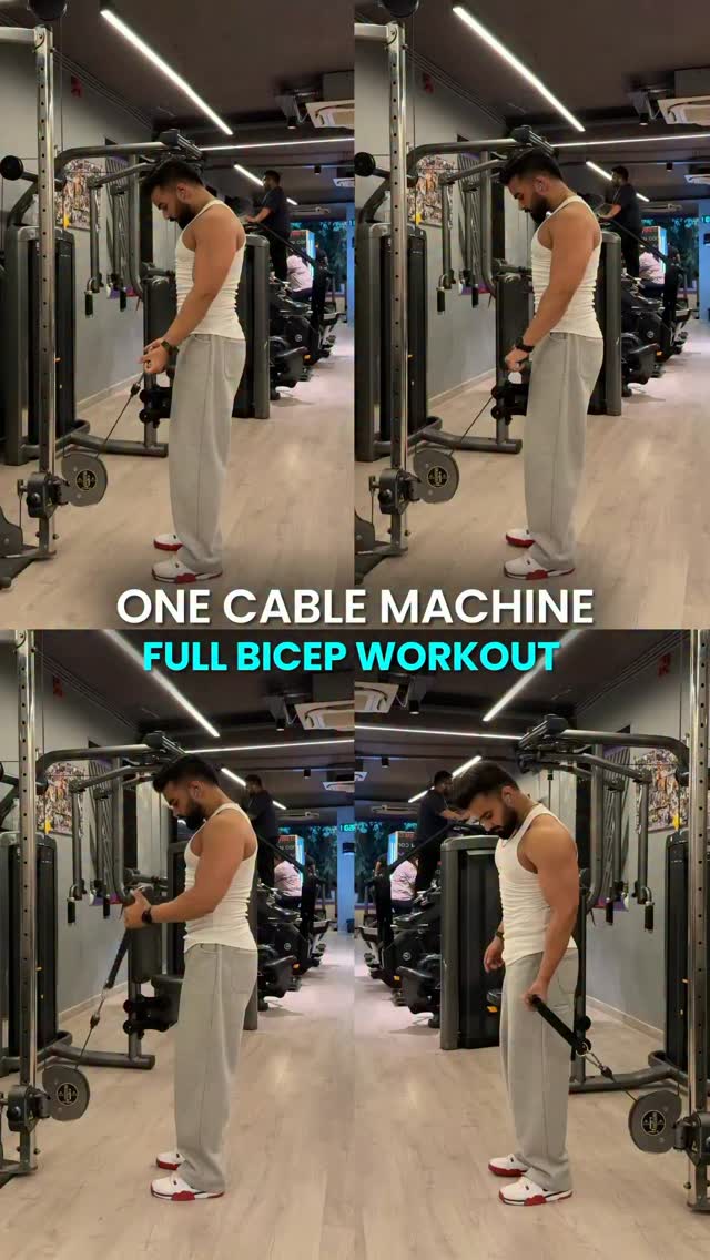 ONE CABLE. FOUR MOVES. BIGGER BICEPS. Skip the dumbbells. Skip the machine hopping