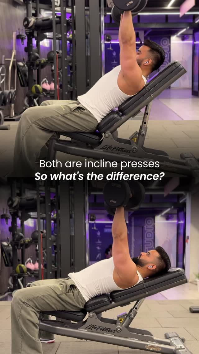 Both are incline presses, so whats actually different The bench angle changes the pressing mechanics Lower incline ...