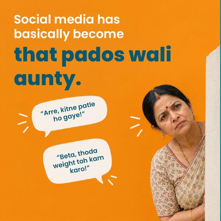 Pados wali aunty se bachke nikle the social media pe mil gayi. Your body public property. Mind the business