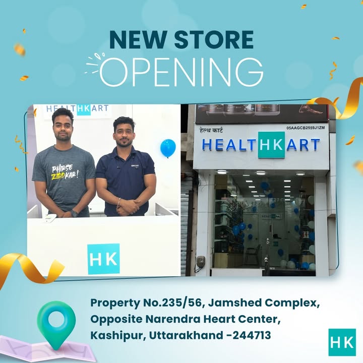 A new HealthKart store is now open in Kashipur Visit us for all your fitness wellness needs. Property No