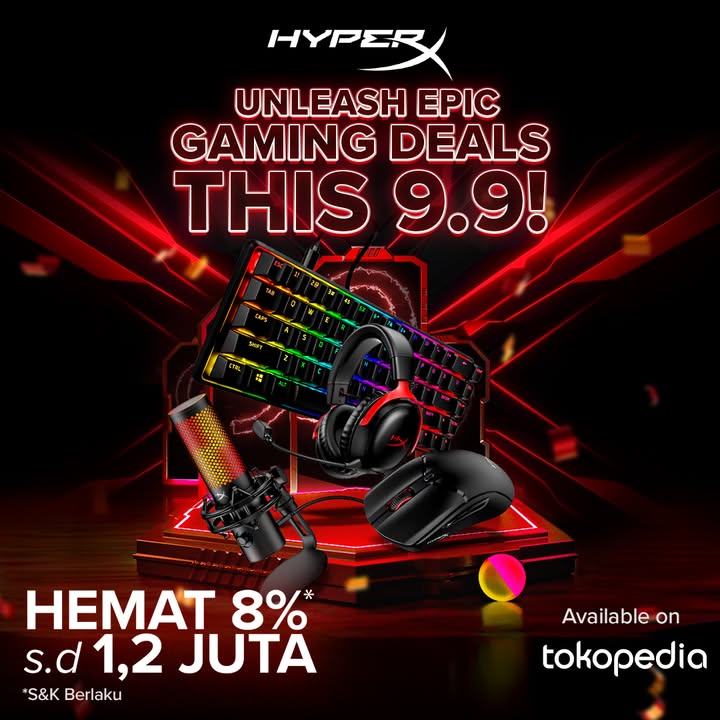  Tingkatkan level permainan mu dengan performa terbaik dari HyperX. Kunjungi https www.tokopedia