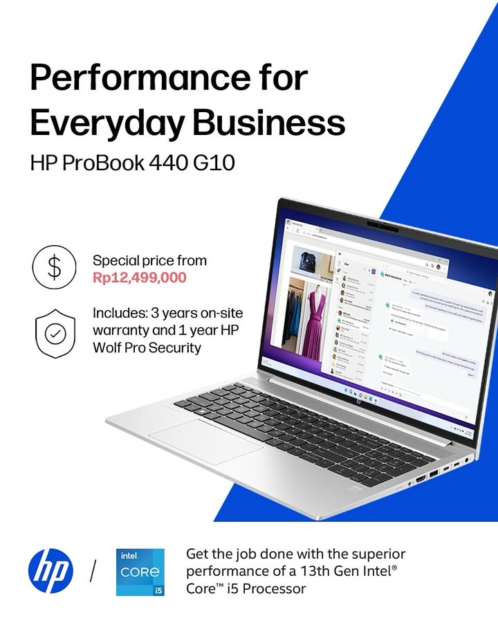 HP ProBook 440 G10, HP EliteBook 630 G11 dan HP EliteBook Ultra G1q adalah laptop bisnis yang sudah lengkap dengan fitur sec...