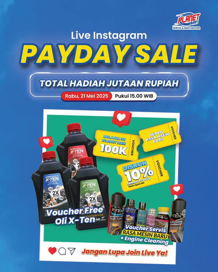 BESOK Live Instagram Payday Sale Planet Ban Siap siap buat kamu dapetkan hadiah spesial GRATIS untuk Planeters