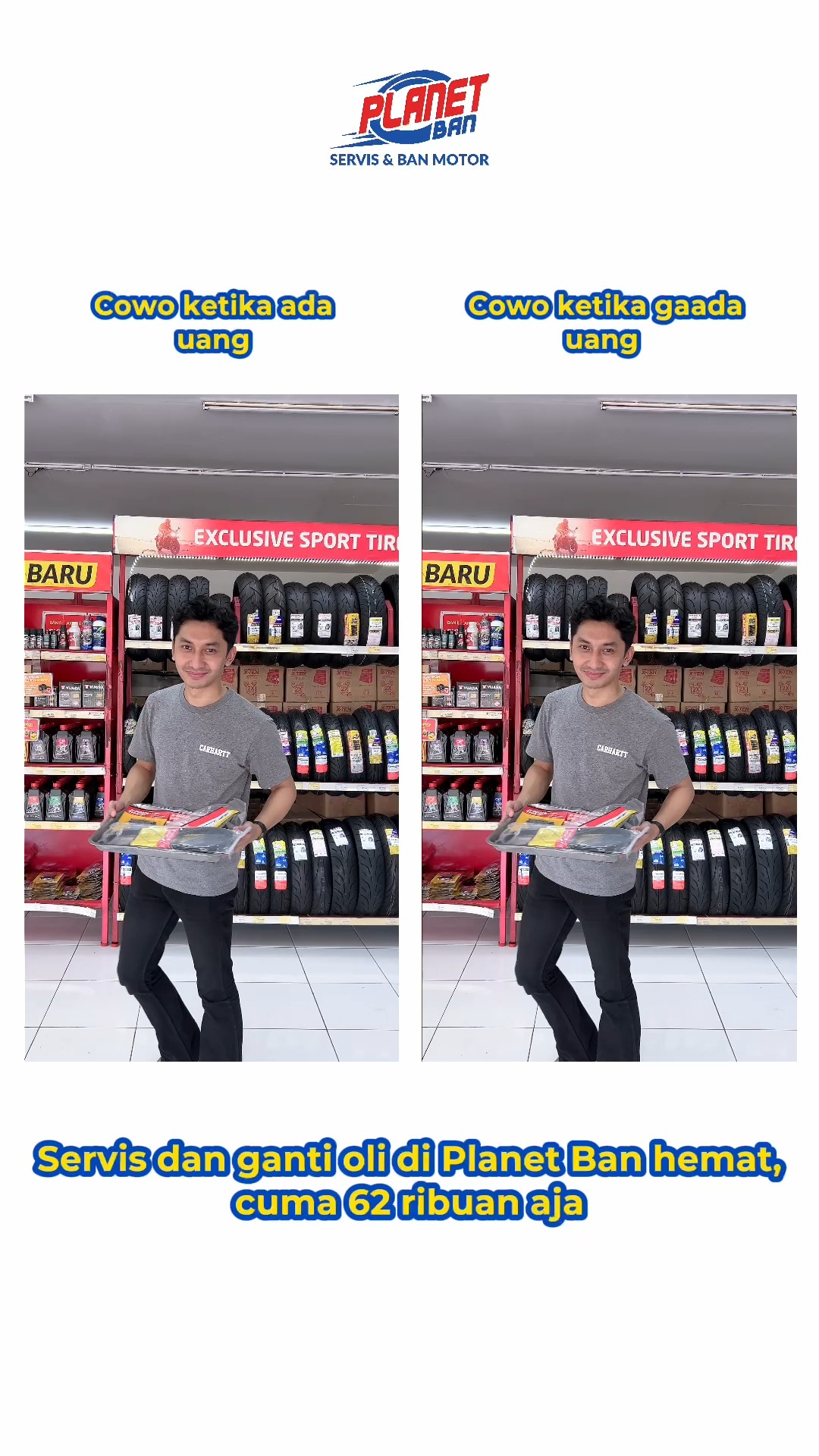 Namanya juga cowok, urusan motor mah gak pake mikir dua kali Mau tarikan enteng dan mesin makin adem Coba deh Servis Rasa ...
