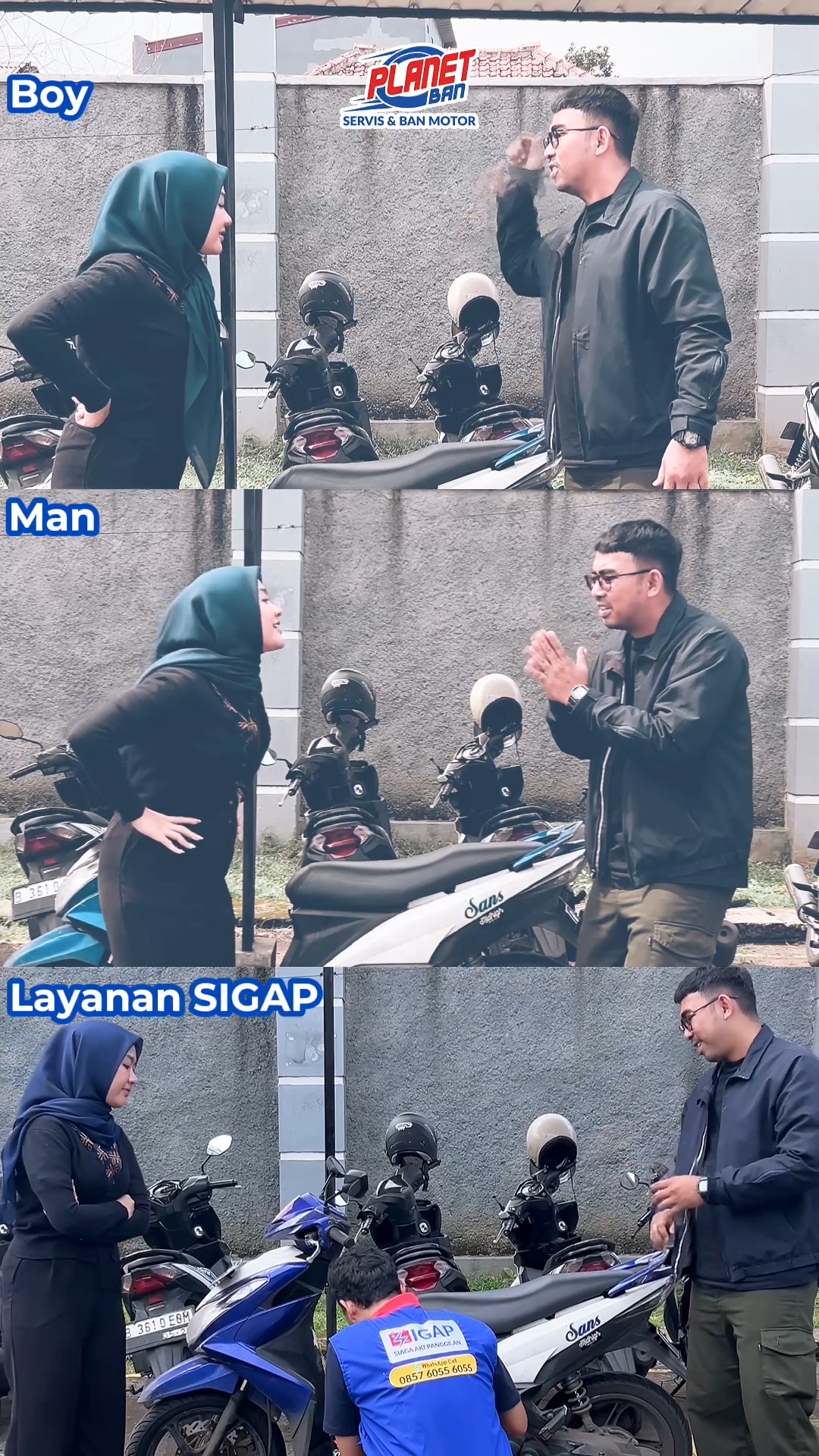 Jangan khawatir kalo aki motor soak, Planet Ban siap bantu kapan aja, gak cuma pas darurat SIGAP siap datang langsung ke lo...