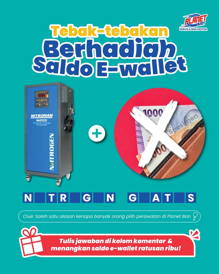 GIVEAWAY TIMEEE BURUAN IKUTAN Tebak nama layanan di Planet Ban dan menangkan saldo e wallet total ratusan ribu rupiah ...
