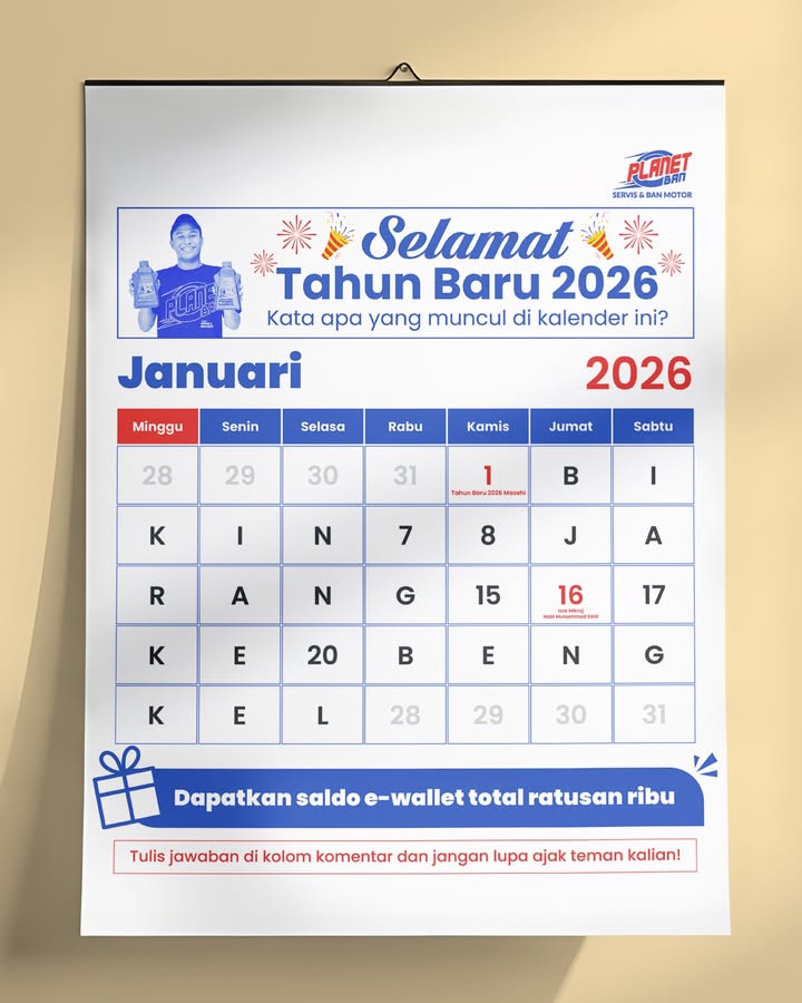 Kata apa yang muncul di kalender bulan Januari ini Mimin mau ngetes seberapa detail kalian memperhatikan Yang ...