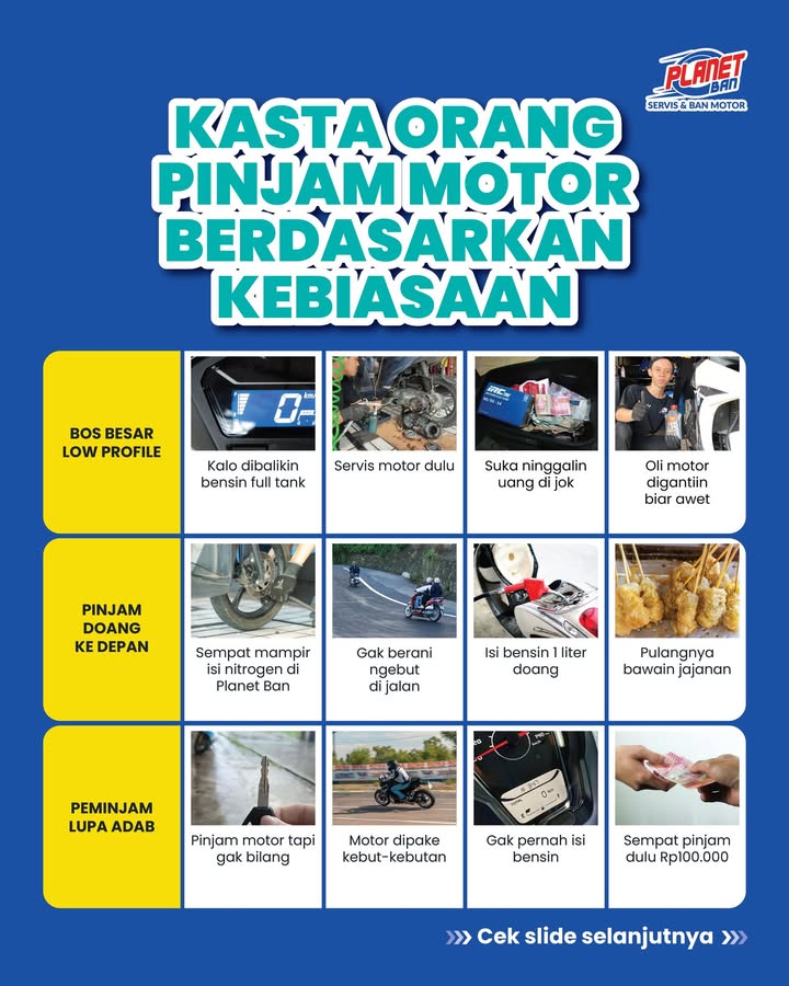 Kasta orang pinjam motor