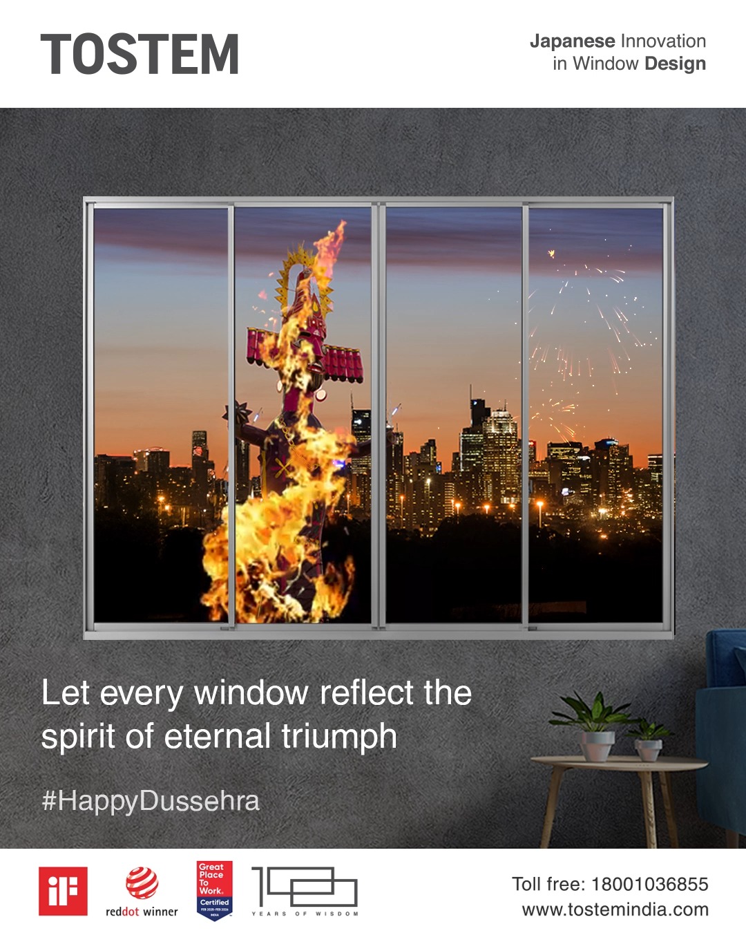 This Dussehra, let TOSTEM windows mirror the timeless spirit of victory, resilience, and new beginnings