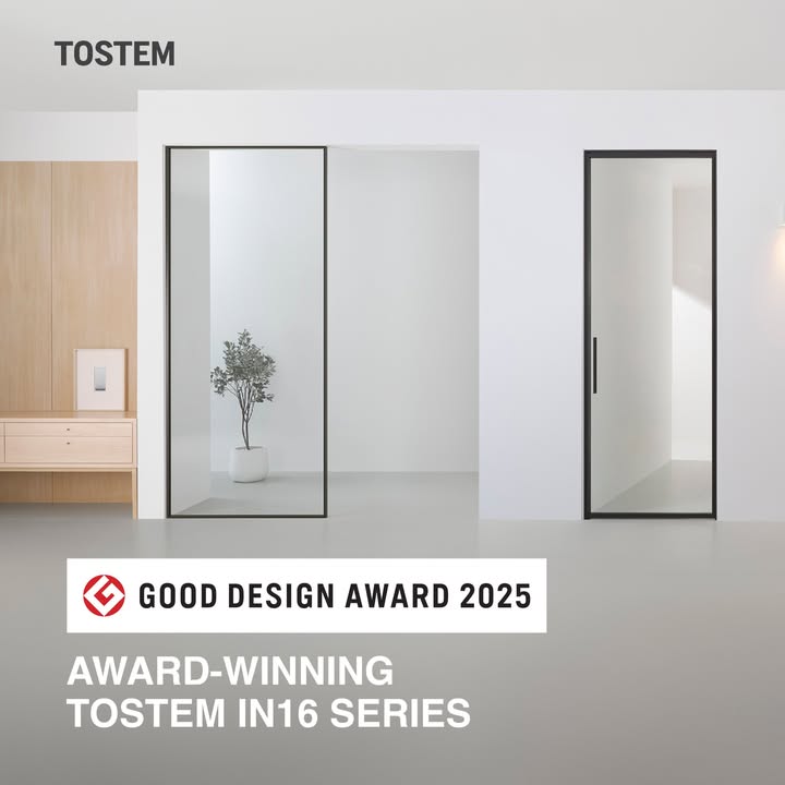 TOSTEM IN16 Series, a premium interior aluminum door and partition system, has received the GOOD DESIGN AWARD 2025 in Japan ...