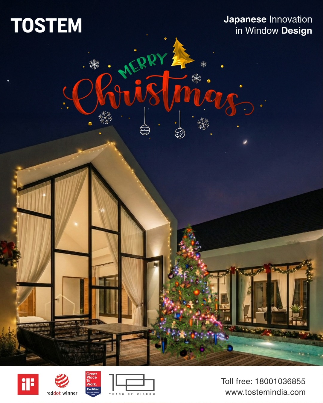 Frame your festivities with TOSTEM s sleek windows doors, where holiday magic meets lasting quality Wishing you joy, warm...