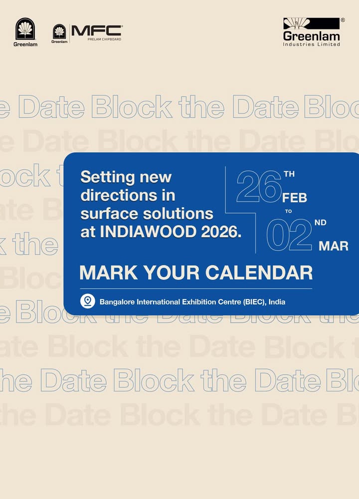 Exciting News Alert Greenlam is gearing up for India Wood 2026 Catch us at Bangalore International Exhibition Ce...