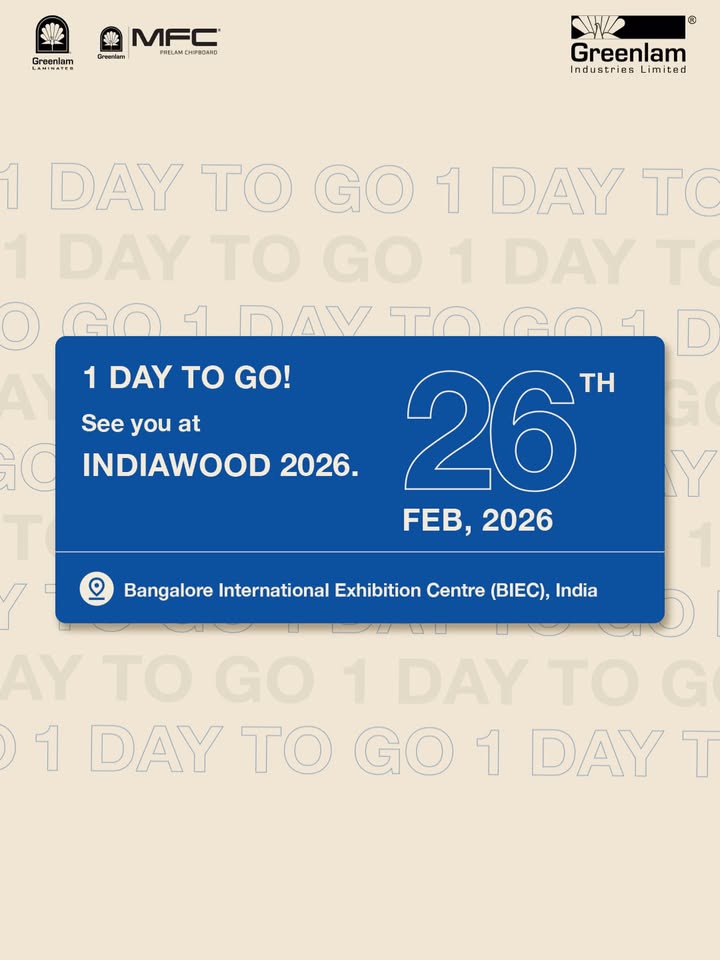 The wait is almost over 1 day to go for INDIAWOOD 2026 26th February 2nd March 2026 Hall 5 Booth No