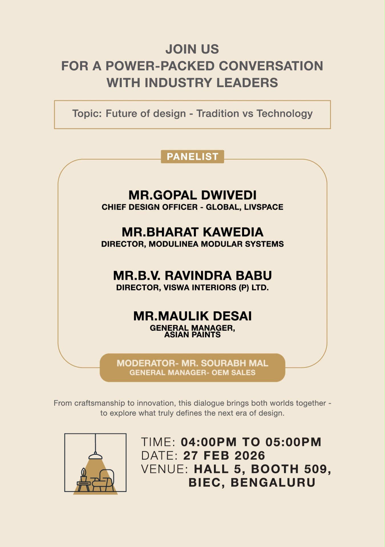 Join us for two insightful panel discussions at India Wood Exhibition 2026, where industry leaders come together to explore ...