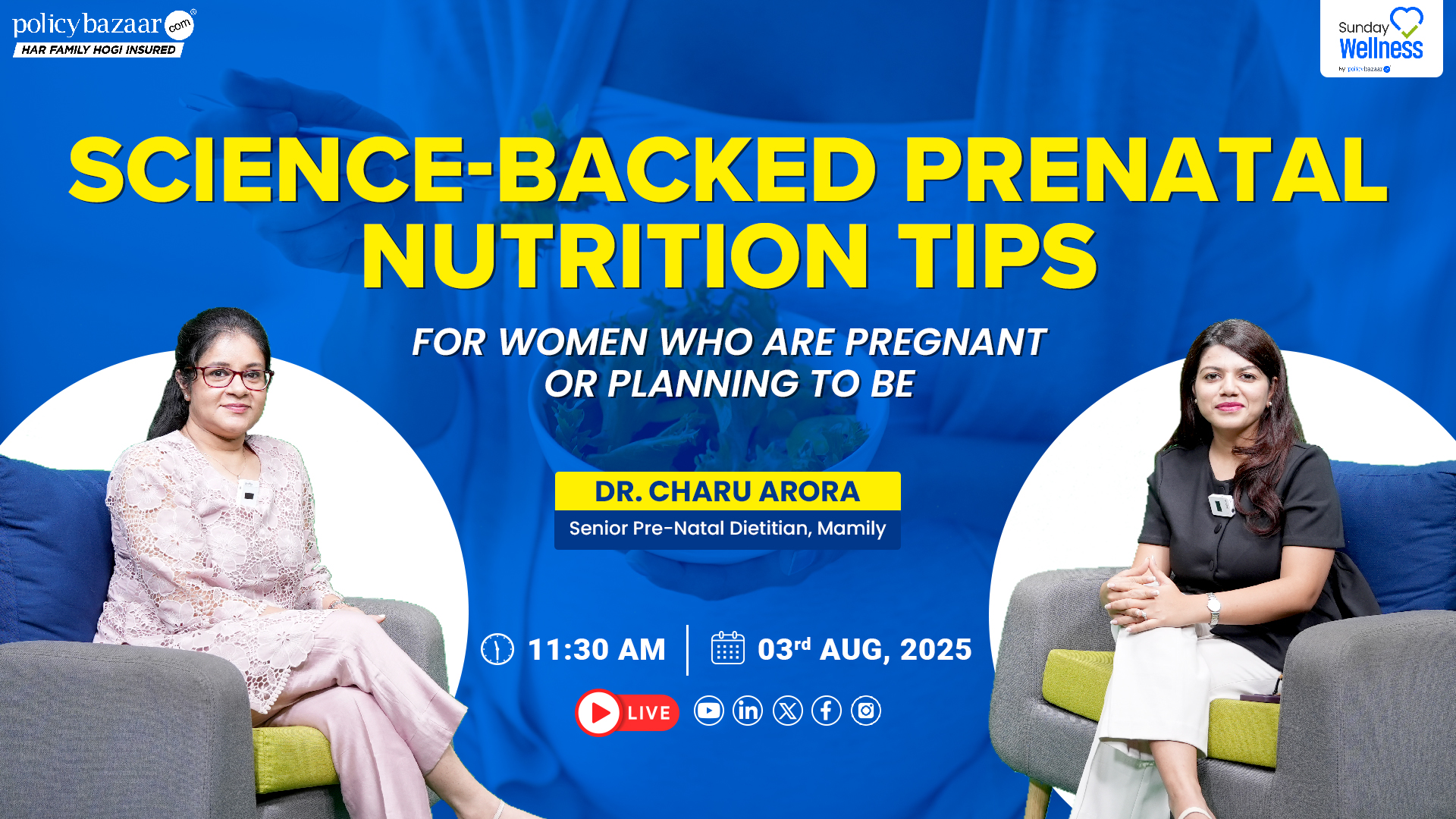 A healthy pregnancy begins with the right nutrition. Join us LIVE with Dr