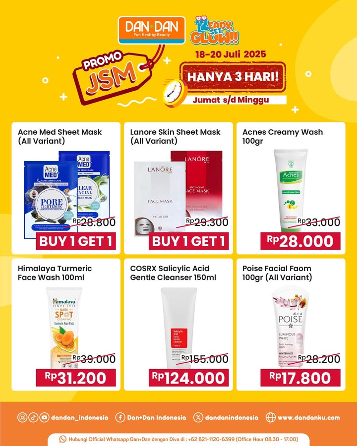 JSM SPESIAL ANNIVERSARY Diskon sampai 50 buat skincare, haircare, makeup, sampai body care favoritmu Cuma 3 h...