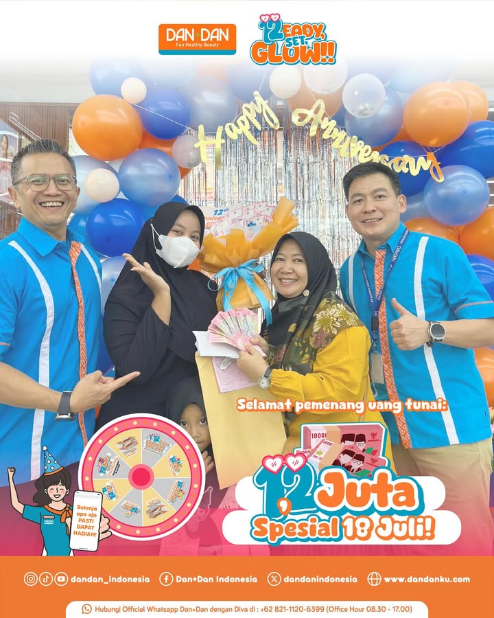 Kita tutup hari Anniversary Dan Dan, 18 Juli 2025 dengan senyum super bahagiaaa Sekali lagi selamat untuk 12 pemenang u...