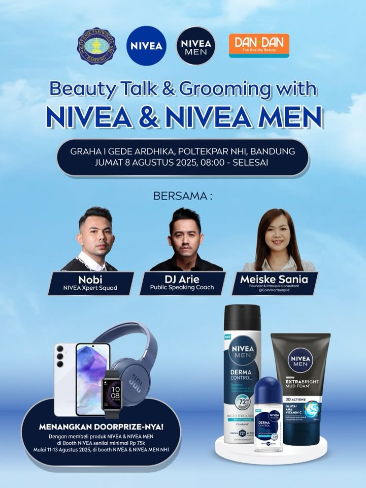  Mahasiswa mahasiswi poltekpar nhi, merapat yuk Ada Beauty Talk Grooming with dandan indonesia nivea id niveamen...