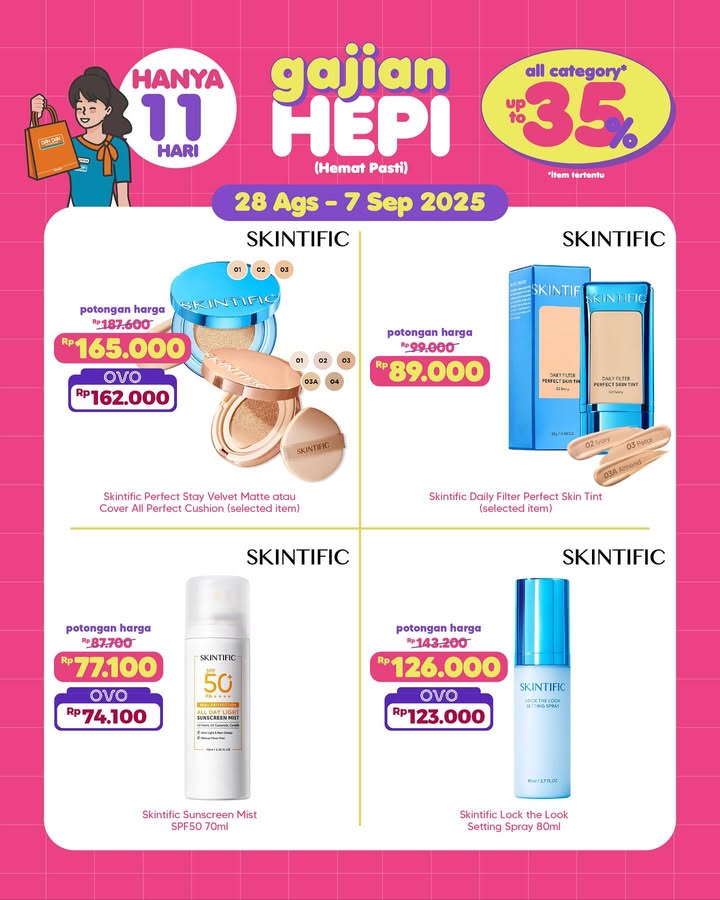 Udah gajian Jangan lama lama Mampir ke Dan Dan sekarang, karena diskon sampai 35 udah nungguin kamu Mau skincare, makeu...