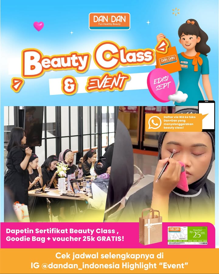 Yuk ikutan beauty class skin check bazaar bareng brand brand favorit kamu di gerai Dan Dan pilihan Selain dapet ilm...