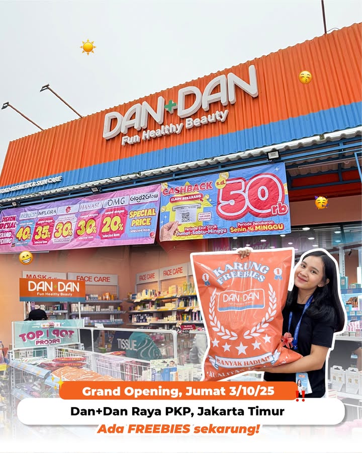 Yeayyy hari ini Dan Dan buka toko baru lagi di Jakarta Timur Warga Raya PKP merapat yukkk, banyak hadiah langsung dan aktivitas seru buat kamu yang mampir Raya PKP lokasi detail bisa scan barcodenya Jumat, 3 Oktober 2025 ... Yeayyy hari ini Dan Dan buka toko baru lagi di Jakarta Timur Warga Raya PKP merapat yukkk, banyak hadiah langsung dan akt...