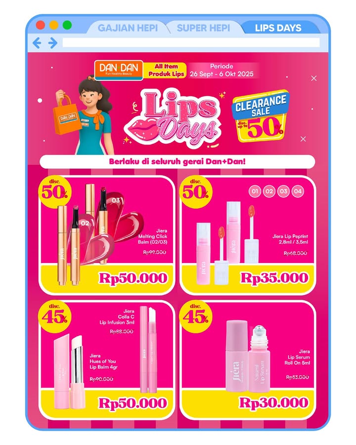 Jangan lupa masih ada promo Payday diskon up to 50 yang berlaku di seluruh Dan Dan sampai 6 Oktober yaaa ...