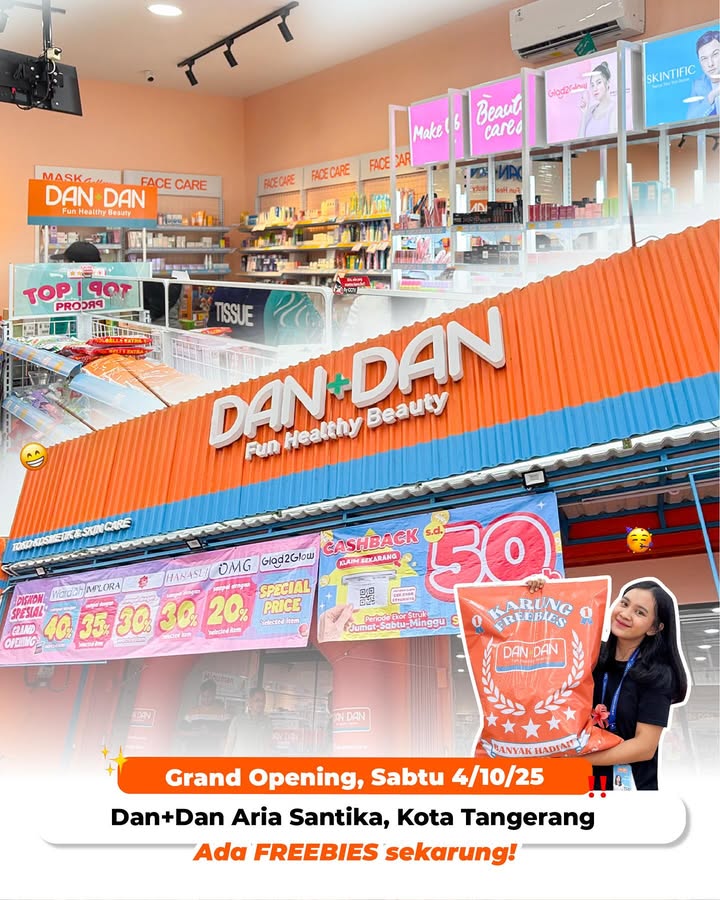 Yeayyy hari ini Dan Dan buka toko baru lagi di Tangerang Warga Aria Santika dan sekitarnya merapat yukkk, banyak hadiah l...