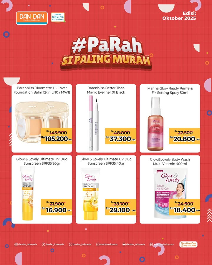  Online Exclusive Yuk kita cek PaRah Si Paling Murah Edisi Oktober Hanya berlaku di Platform Belanja Online Dan Dan ...