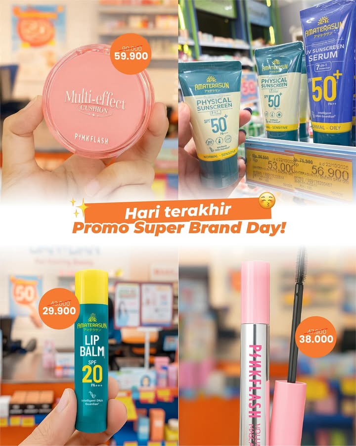 Last day promo up to 40 dari super brand pinkflashcosmetics amaterasun Jangan lupa mampir ke Dan Dan yaaaaa ...