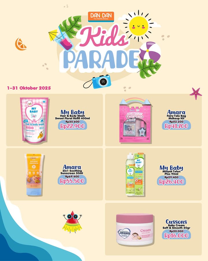 Dan Dan Kids Parade, bikin belanjaan mama jadi makin hemat Yuk belanja kebutuhan anak di Dan Dan Mulai dari perawatan...