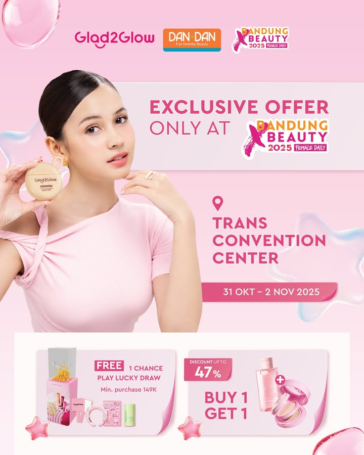 Let s glow together with glad2glow x dandan indonesia Yuk restock rangkaian skincare sampai makeup dari Glad2Glow ...