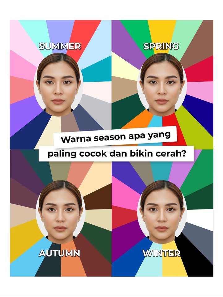 Coba jawab, kira kira yang mana seasonal color yang paling cocok kalau masih ragu, mending swipe left yuk Cobain person...