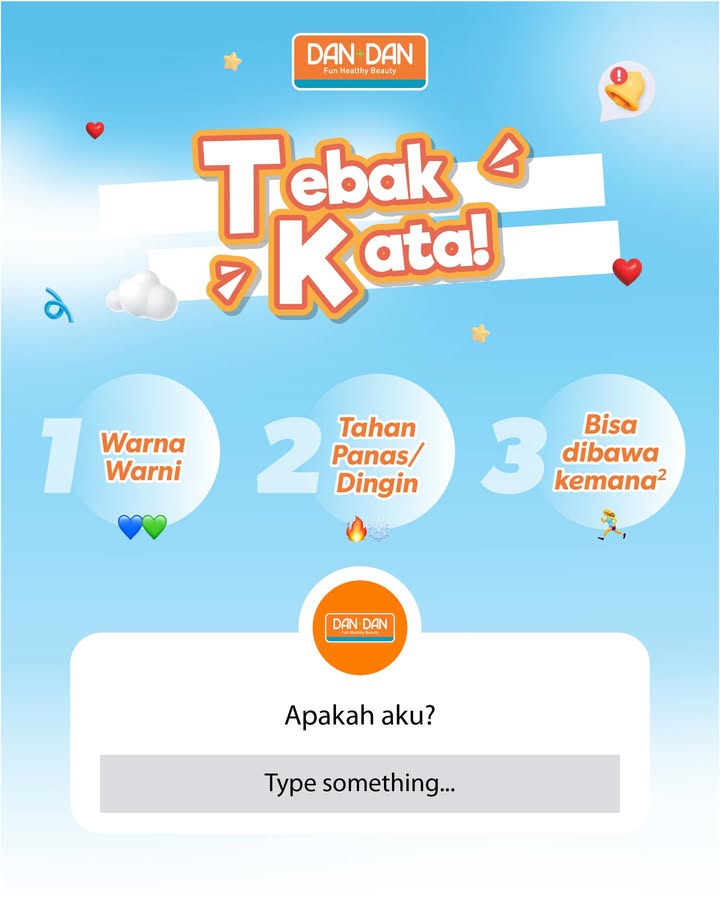 Jawabannya adalah Jangan nyontek slide sebelah dulu yaaa AyokeDanDan DanDanIndonesia DanDanStore