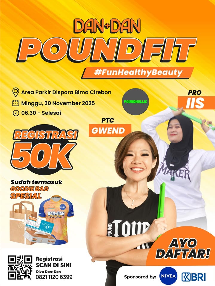 Dan Dan Poundfit spesial Cirebon is here Warga Cirebon merapat, yuk kita olahraga, seru seruan bareng, plus bawa pulan...